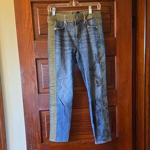 Olive and Blue High Rise Jeans